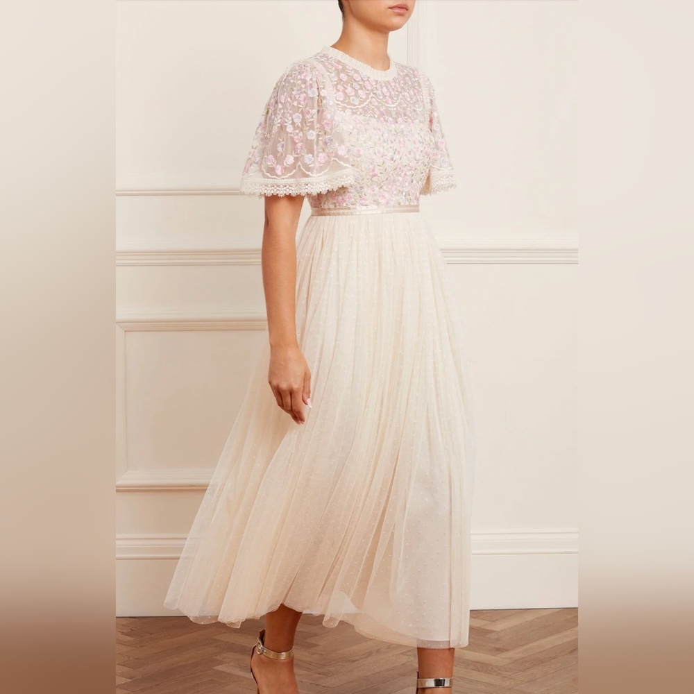 Needle & Thread Floral Embroidered Bodice Ankle-Length Gown